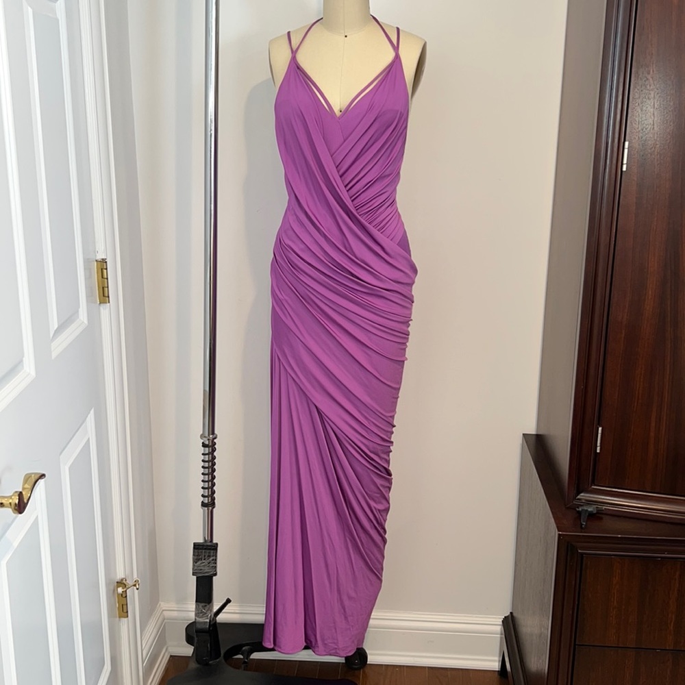 Donna Karan Collection Purple Low Back Gown